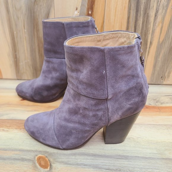 RAG & BONE Classic Newbury Bootie Suede Asphalt Gray - Picture 5 of 9
